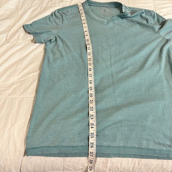 Lucky Brand Shirt Mens S/P Green Venice Burnout V neck Short Sleeves - Picture 5 of 8